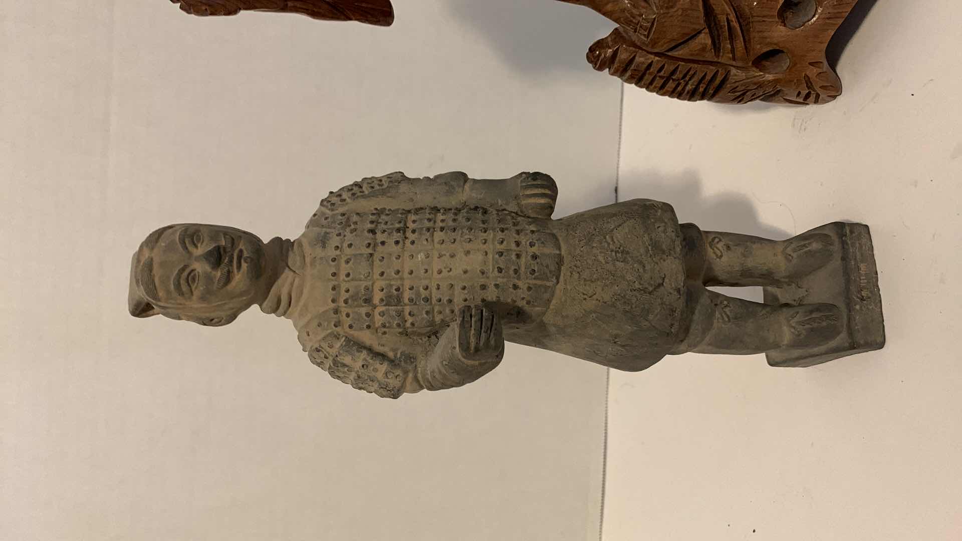 Photo 1 of PAIR OF ORIENTAL INSPIRED STATUES TALLEST IS 12”