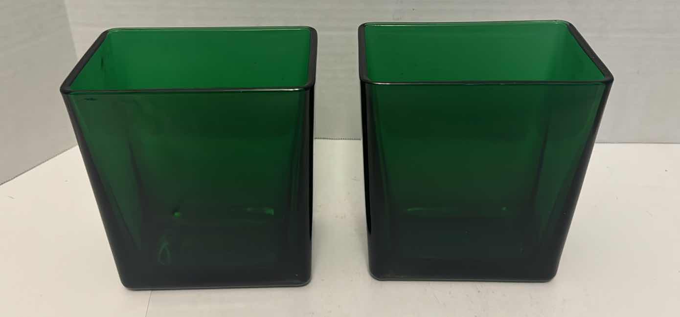 Photo 1 of 2 GREEN VASES 6.5” X 6”