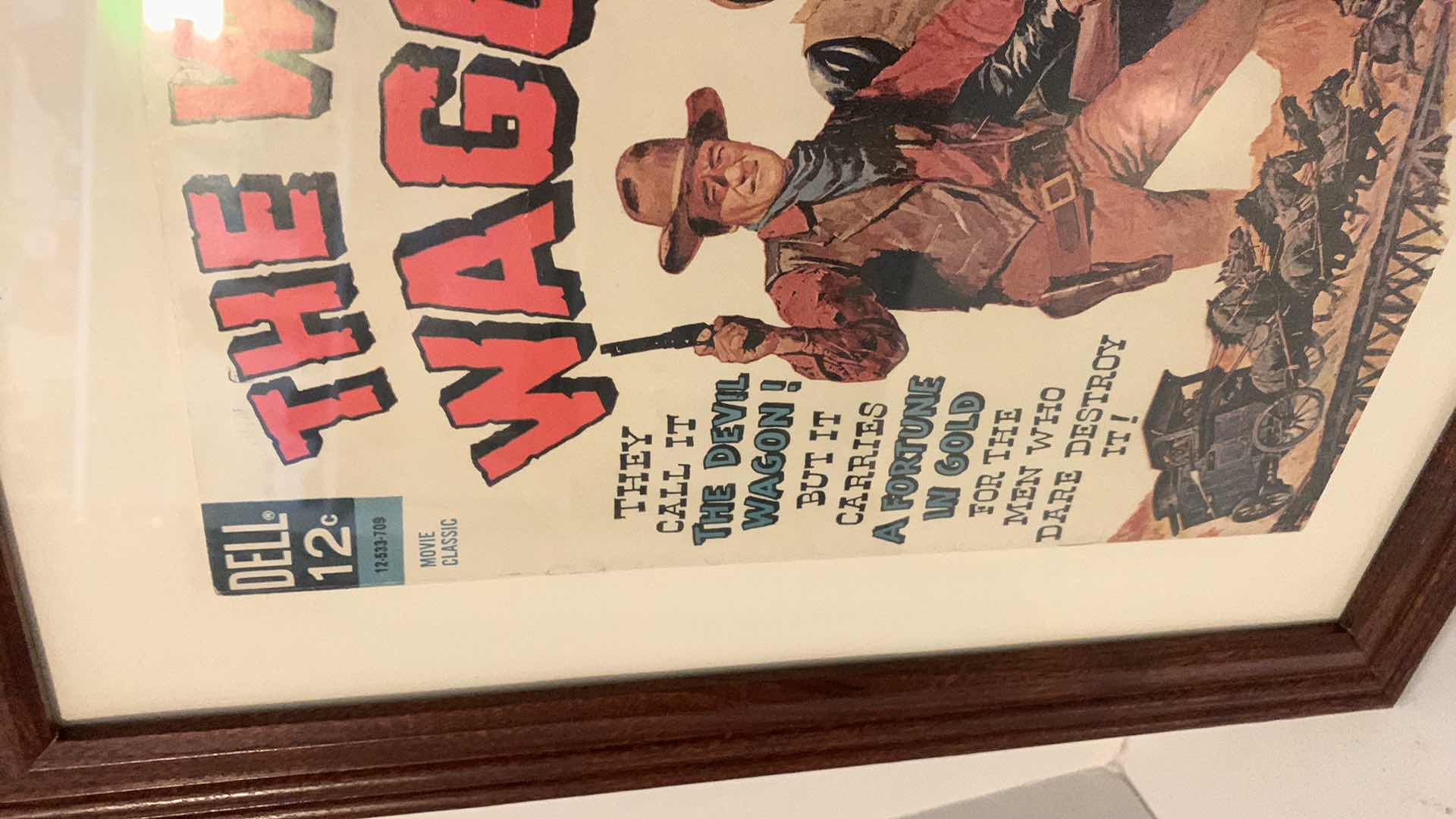Photo 1 of FRAMED VINTAGE DELL THE WAR WAGON COMIC JOHN WAYNE KIRK DOUGLAS 1967