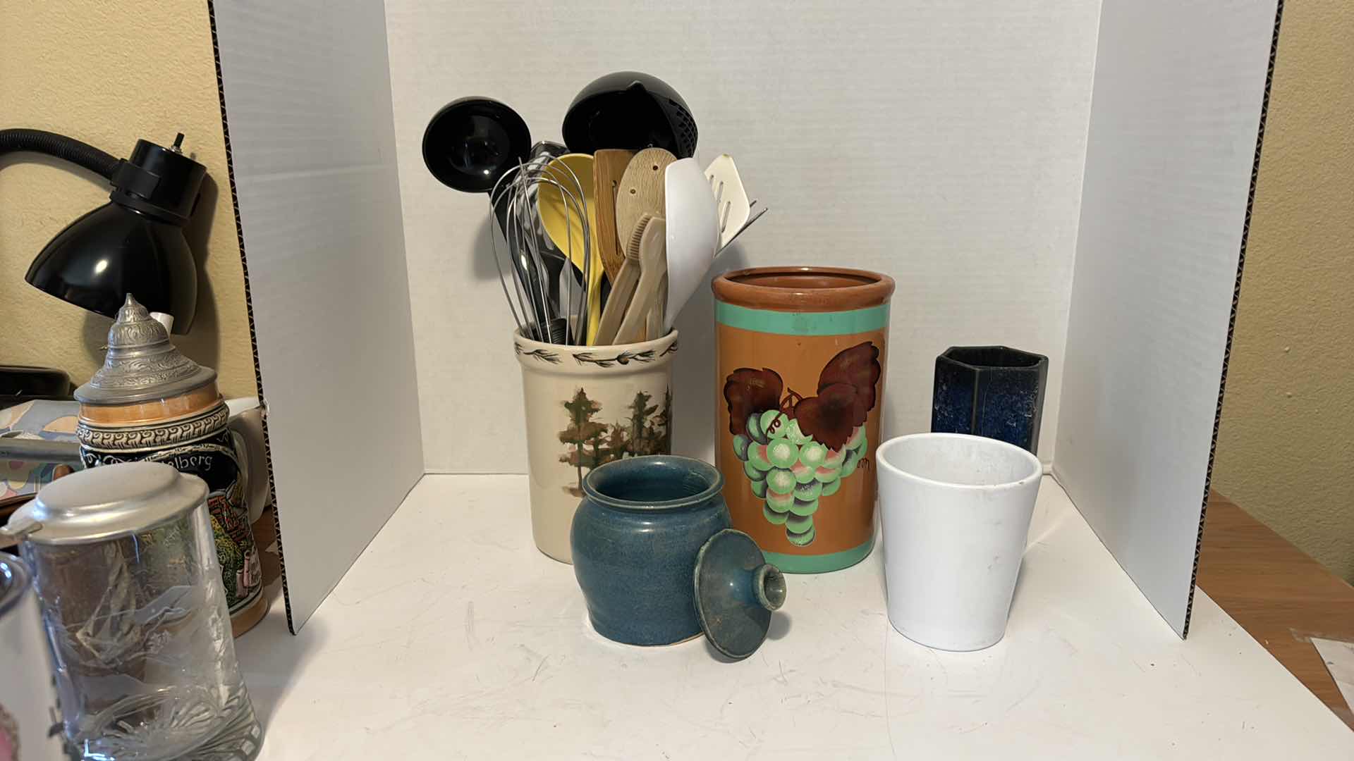 Photo 1 of LOT OF KITCHEN JARS WITH UTENSILS