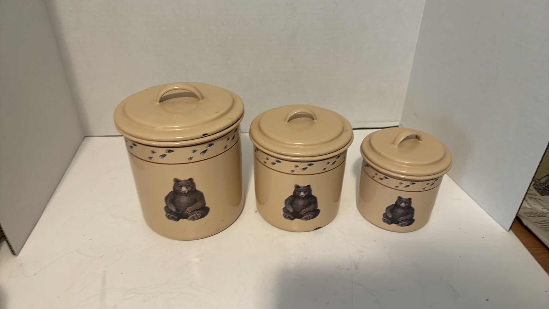 Photo 1 of ENAMEL BEAR CANISTERS