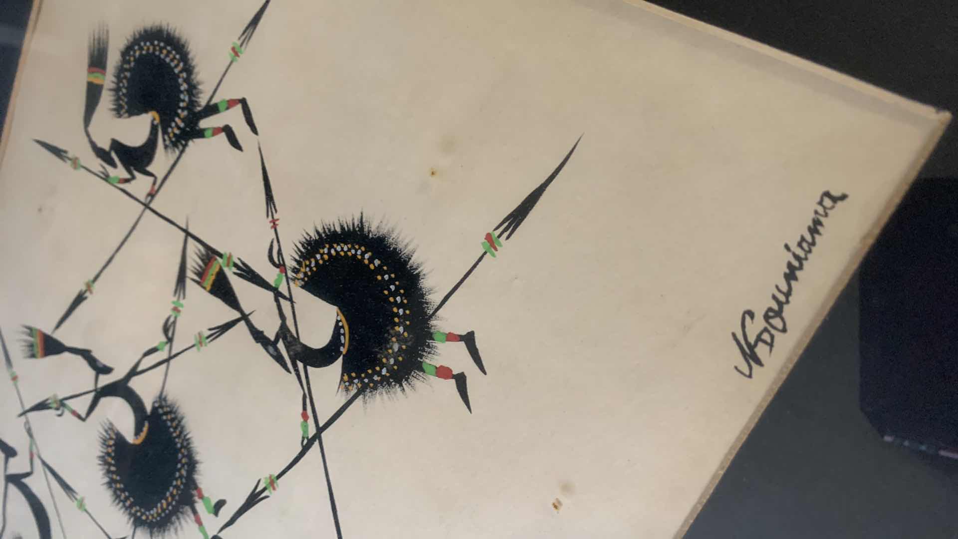 Photo 1 of PAIR OF ORIGINAL AFRICAN INSPIRED ART BY NDOUNIAMA 18” X 16”