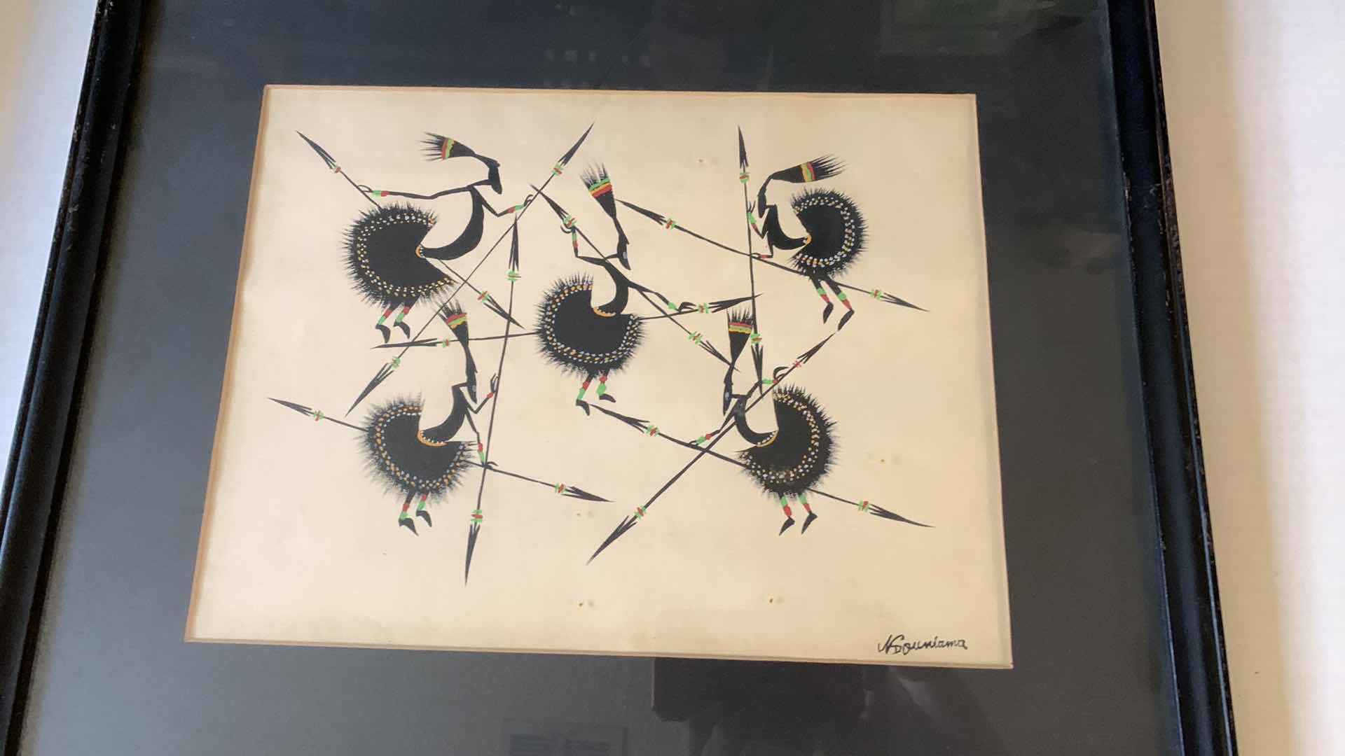 Photo 1 of PAIR OF ORIGINAL AFRICAN INSPIRED ART BY NDOUNIAMA 18” X 16”