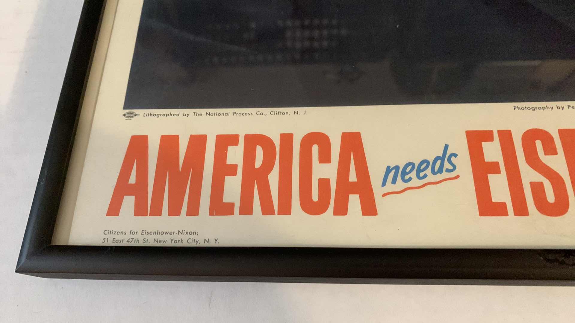 Photo 1 of DWIGHT EISENHOWER “AMERICA NEEDS EISENHOWER FOR A DURABLE PEACE PRINT 16” X 20”