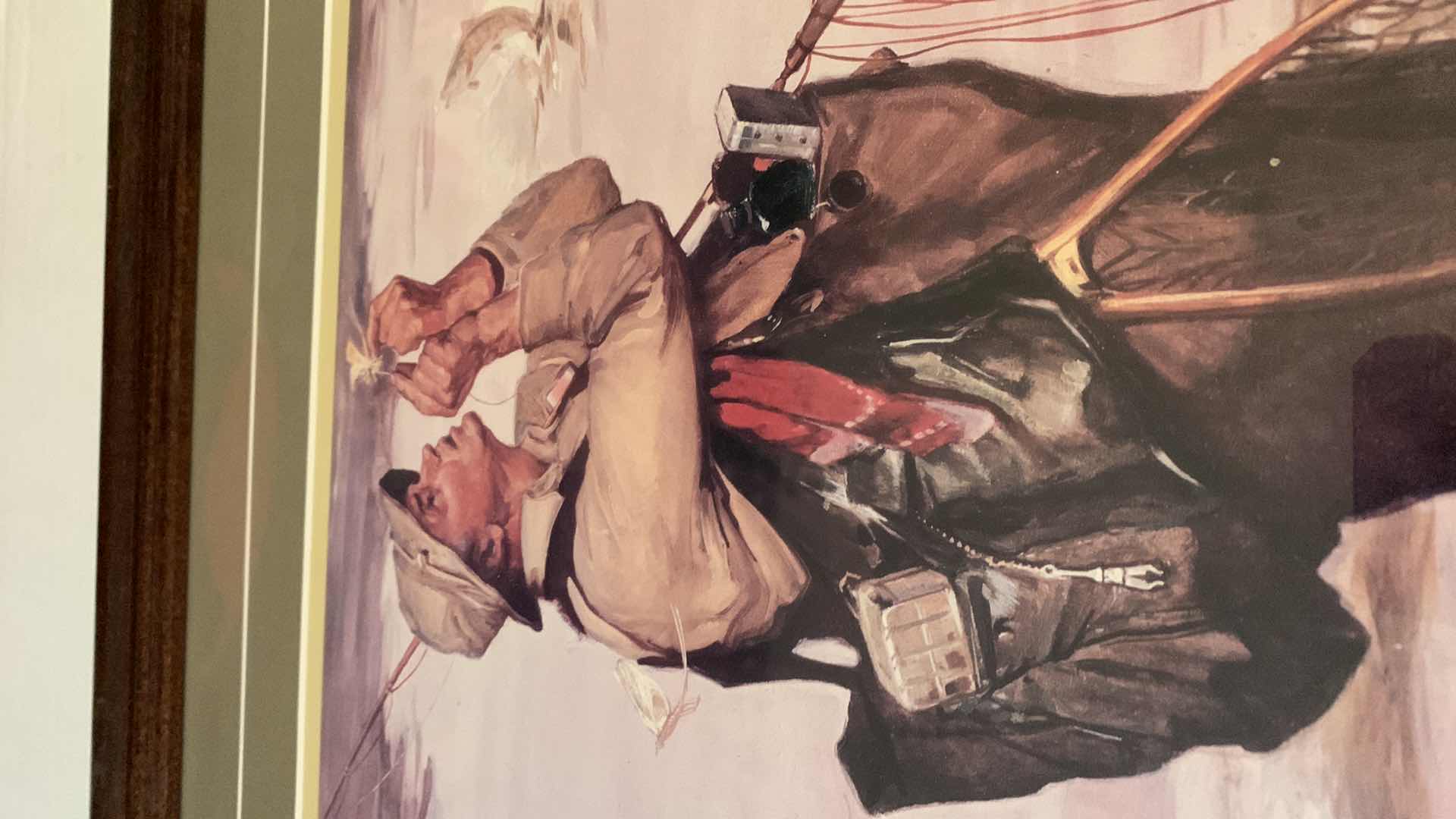 Photo 1 of “THE FISH ARE JUMPING” BY MEAD SCHAEFFER WITH STAMPS 18” X 23”