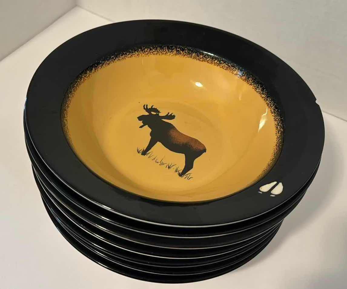Photo 1 of LARGE MOOSE BOWLS SET OF 7 (SOME CHIPS)