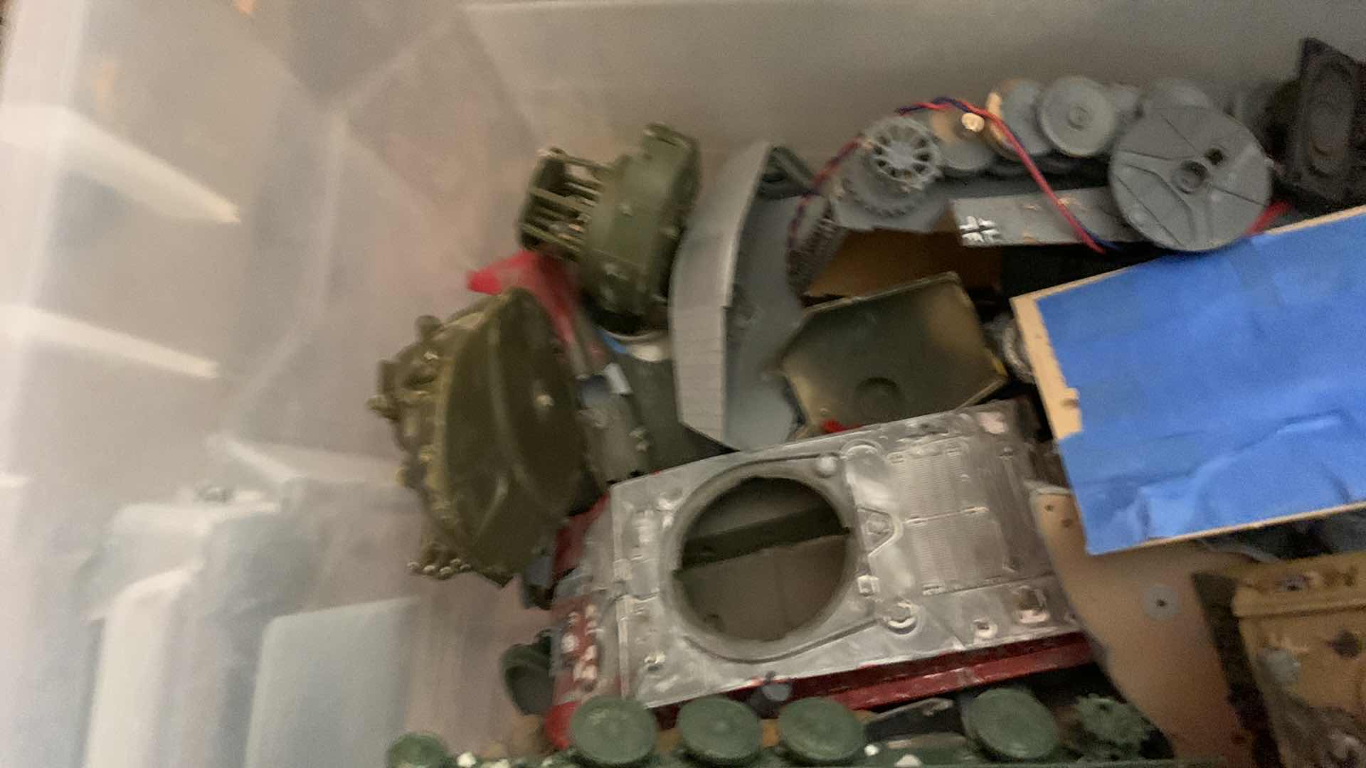 Photo 1 of LARGE TOTE OF PLASTIC MODEL PARTS FOR BUILDING DIORAMAS