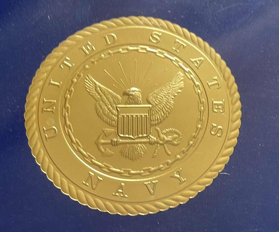 Photo 1 of NAVY PRINT MATTED JOHN F. KENNEDY 10”x8”H