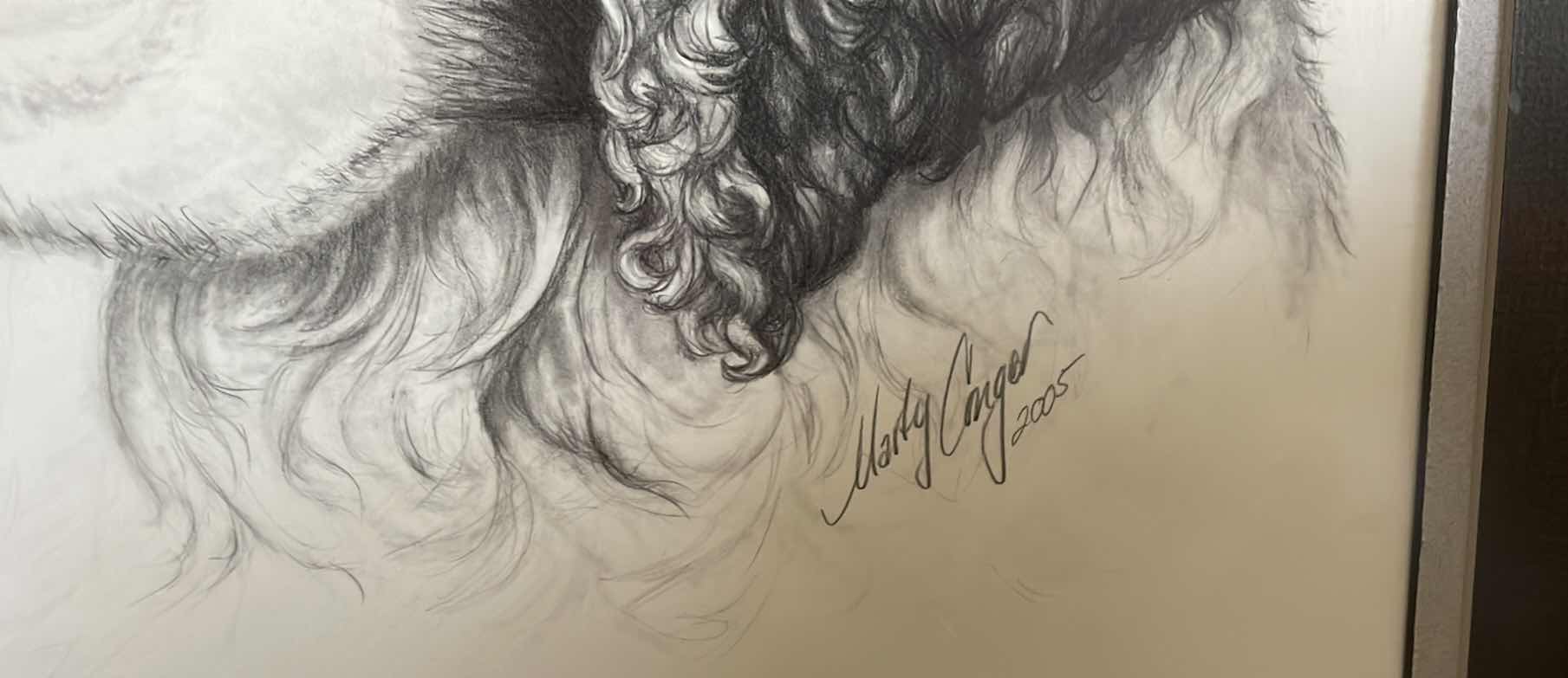 Photo 1 of FRAMED PORTRAIT ENGLISH POINT SETTER MARTY CONGER 2005 24” X 30”H