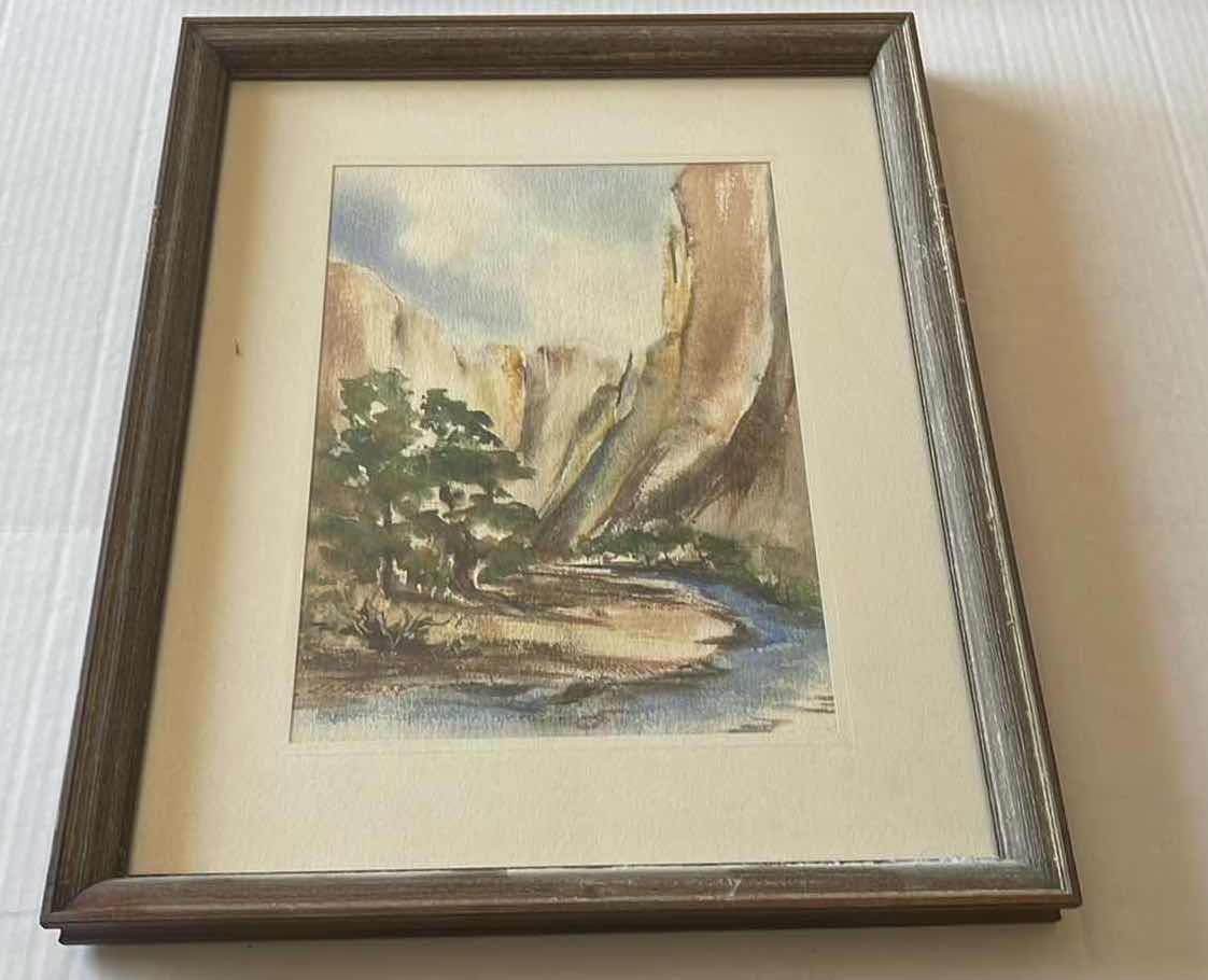 Photo 1 of 2-FRAMED WATERCOLOR “AMERICAN LANDSCAPE” ARTWORK 17.5” X 21.5”