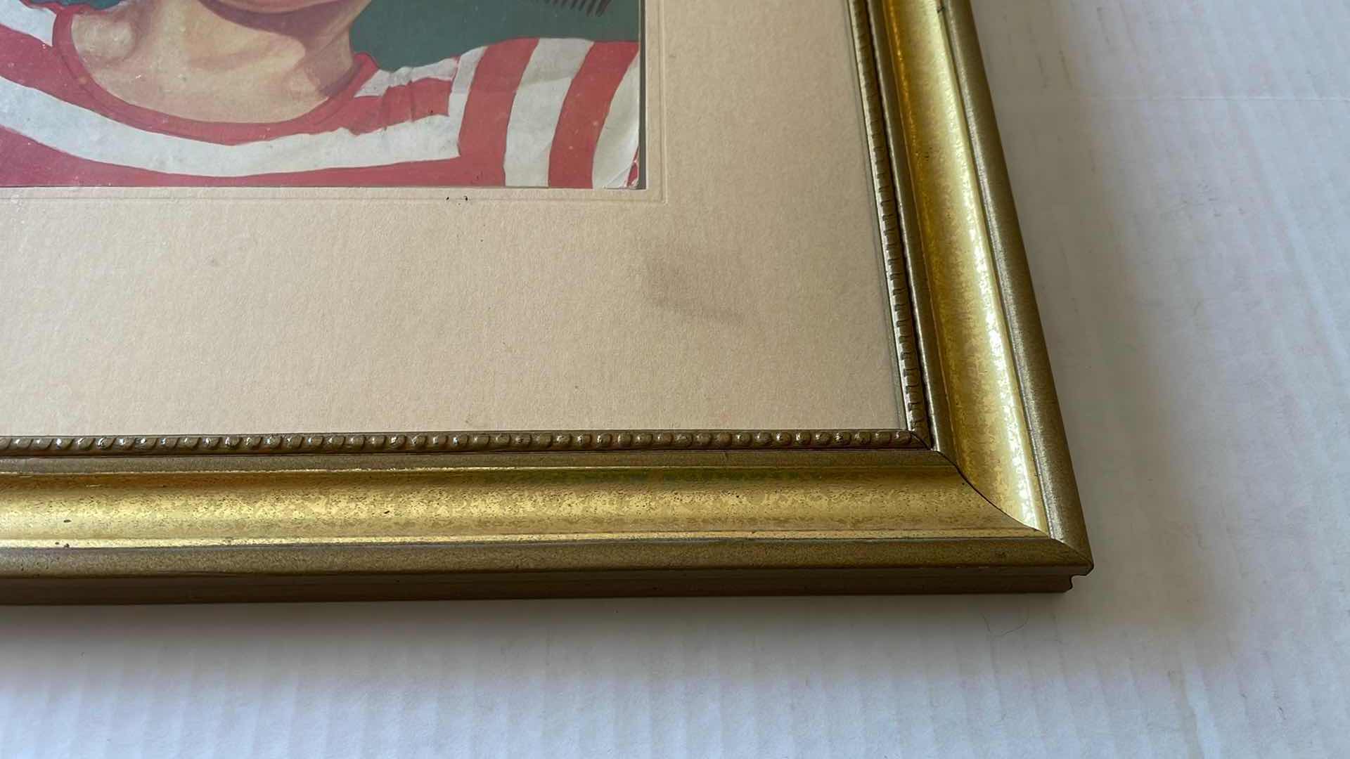 Photo 1 of FRAMED THE SATURDAY EVENING POST “BOY MIMICKING HITLER” MAT KAUTEN 18.5”X22.5”H