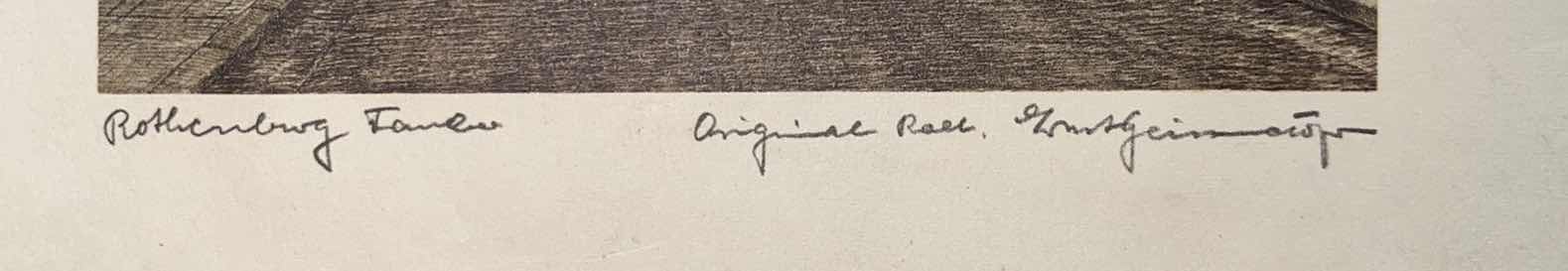 Photo 1 of ANTIQUE VINTAGE ORIGINAL ERNST GEISSENDORFER ROTHENBERG SIGNED COLORED ETCHING ON PAPER