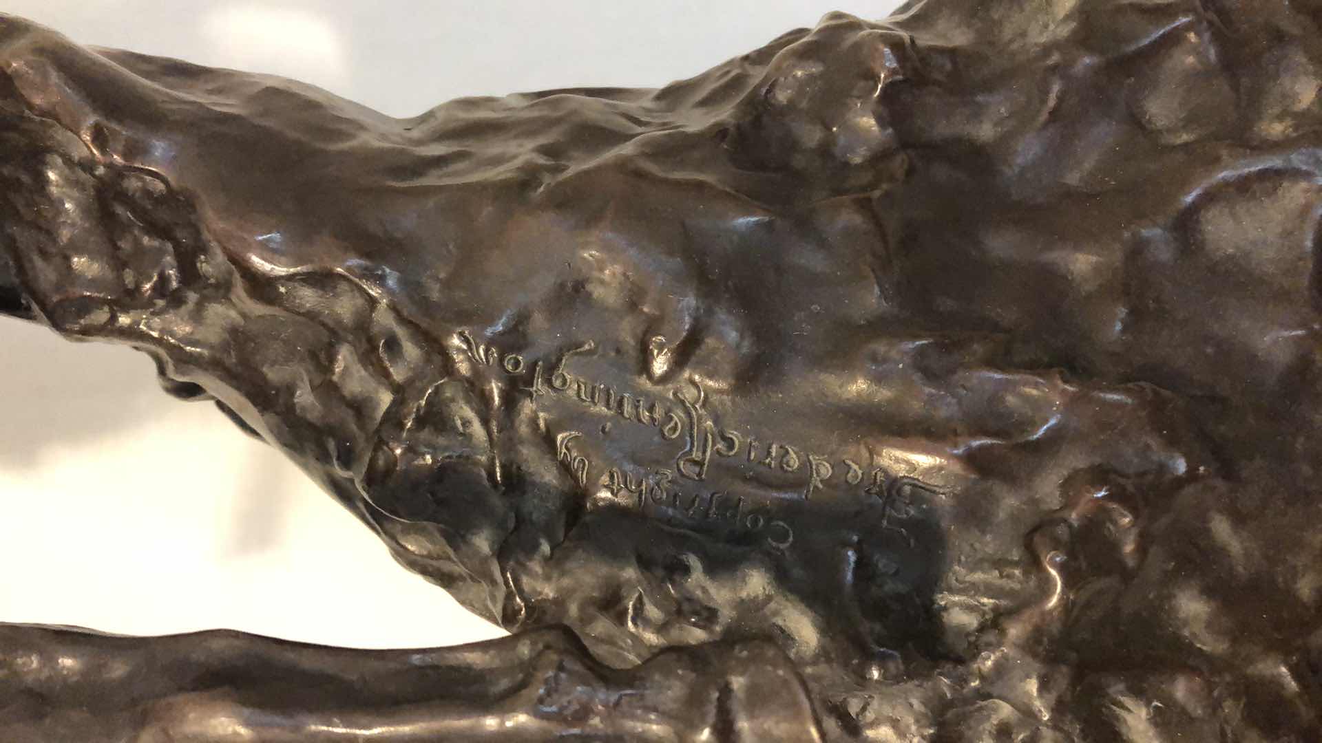 Photo 1 of FREDRICK REMINGTON “MOUNTAIN MAN” SOLID BRASS SCULPTURE ON MARBLE BASE 31" TALL