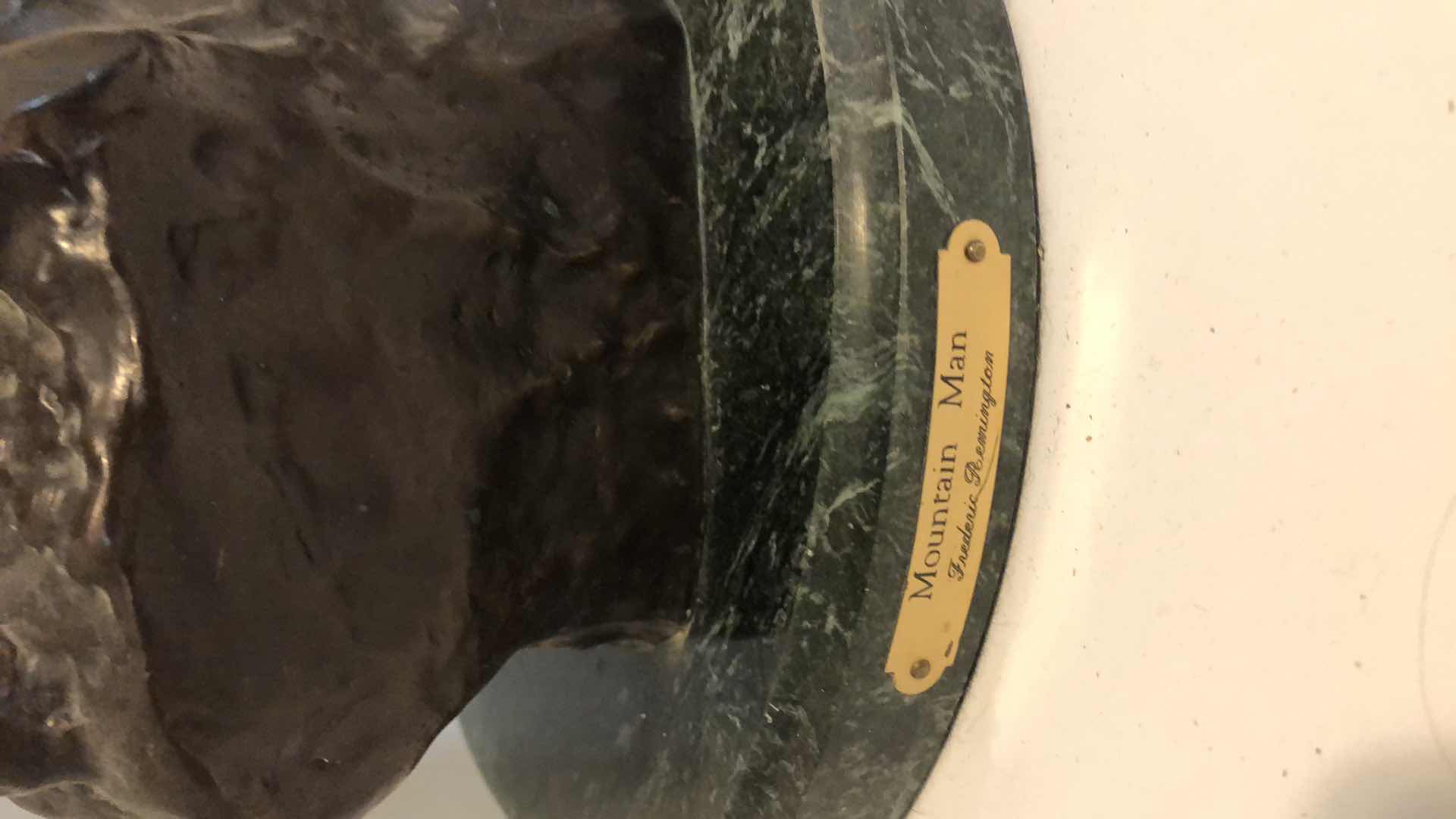 Photo 1 of FREDRICK REMINGTON “MOUNTAIN MAN” SOLID BRASS SCULPTURE ON MARBLE BASE 31" TALL