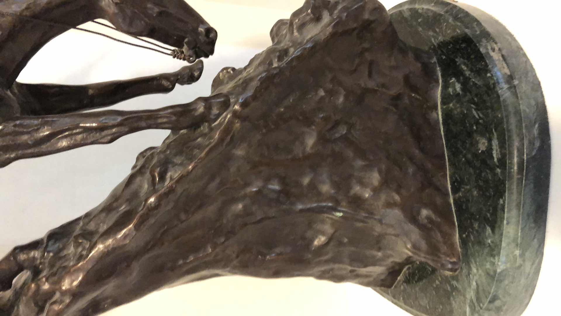 Photo 1 of FREDRICK REMINGTON “MOUNTAIN MAN” SOLID BRASS SCULPTURE ON MARBLE BASE 31" TALL