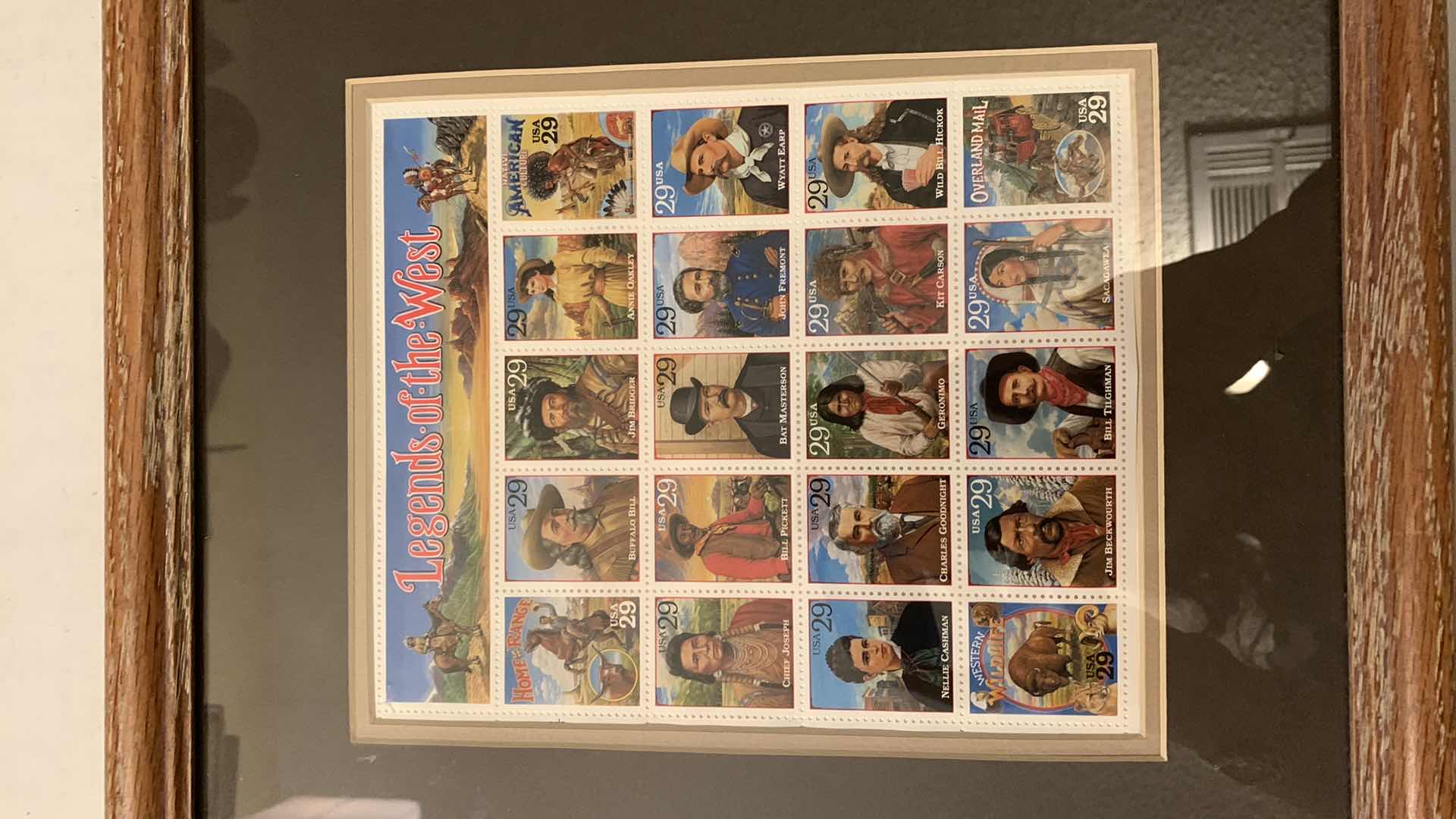Photo 1 of LEGEND OF THE WEST COMPLETE PANE OF TWENTY 29 CENT STAMPS