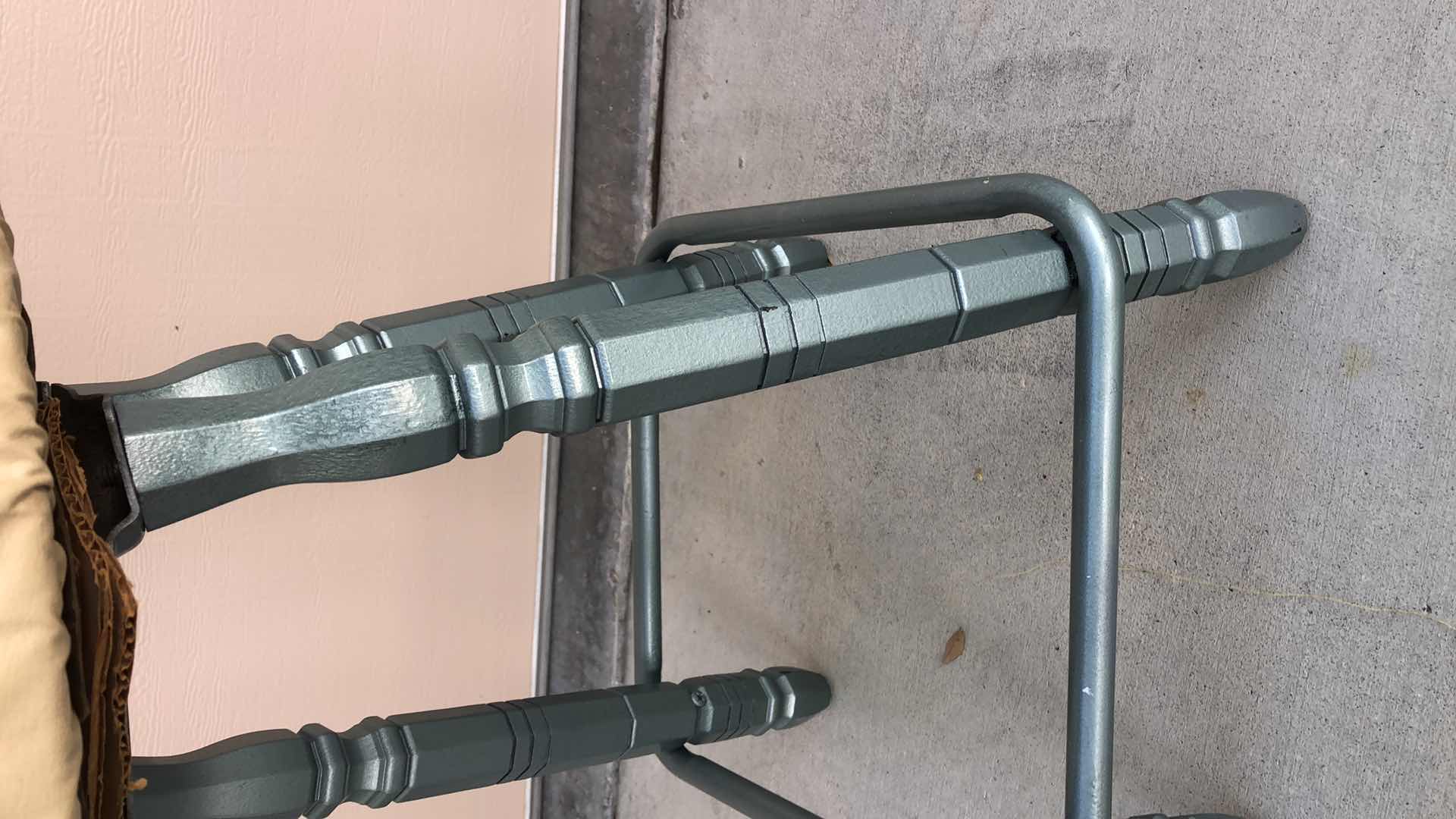 Photo 1 of WOODEN BAR STOOL WITH VINYL UPHOLSTERY