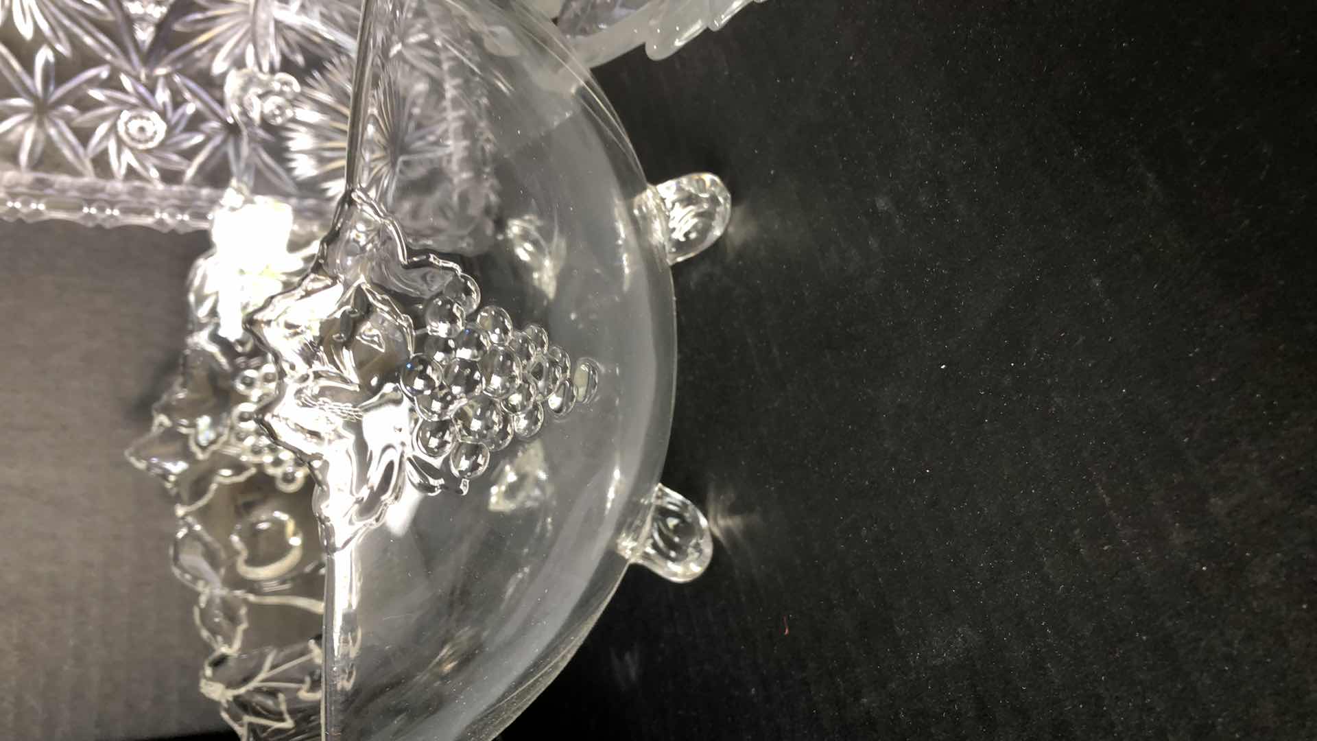 Photo 1 of CRYSTAL BOWL, PLATE AND PLASTIC SERVING PLATE