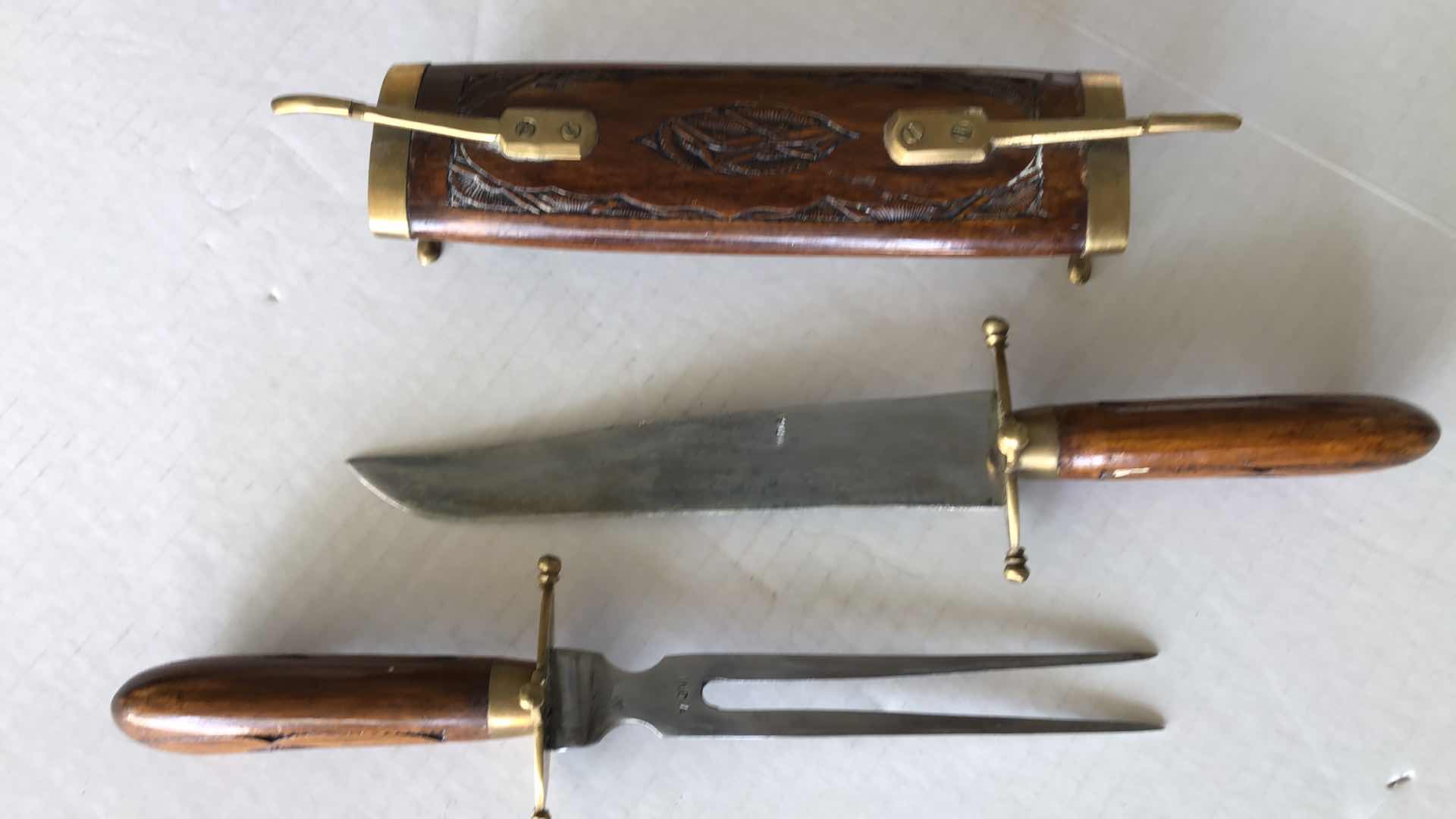 Photo 1 of VINTAGE KNIFE AND FORK SET FROM INDIA 18” LONG