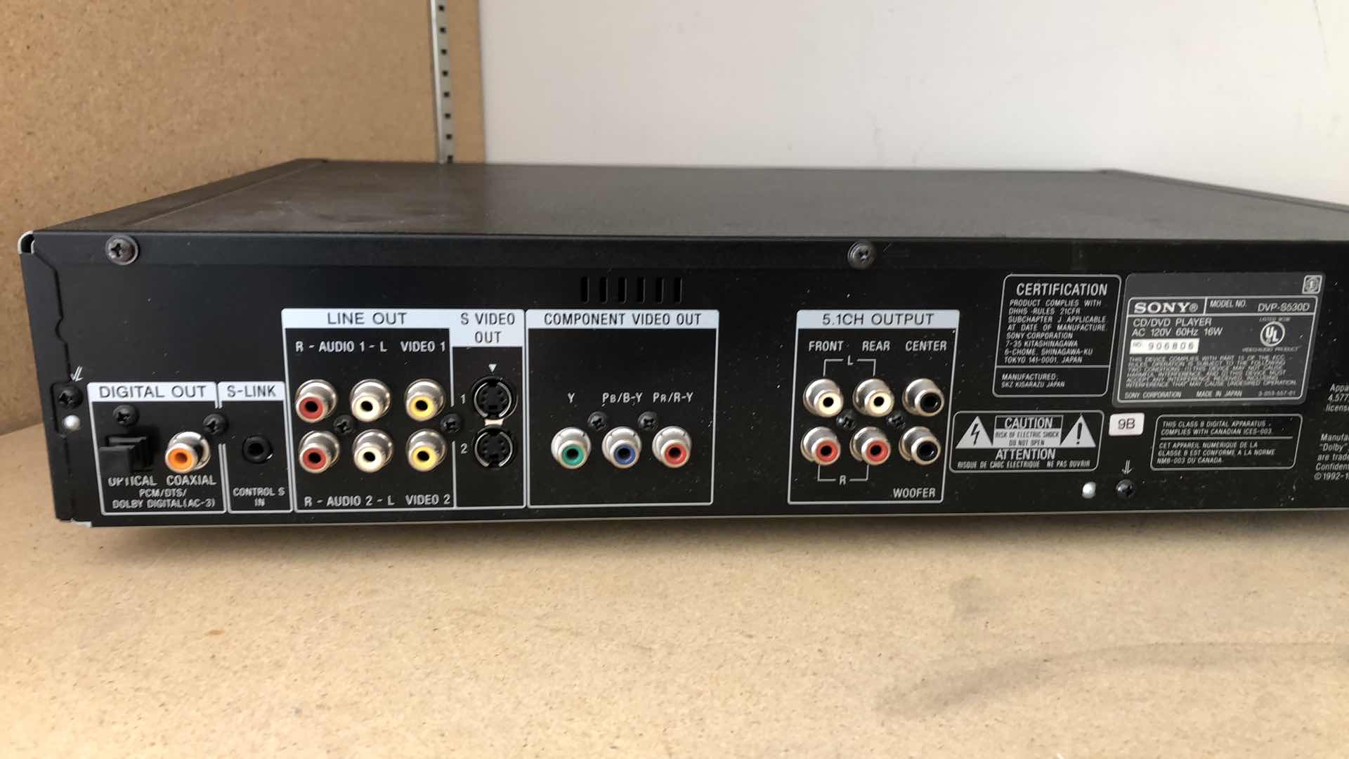 Photo 1 of SONY DVD/CD/VIDEO CD DVP-S530D