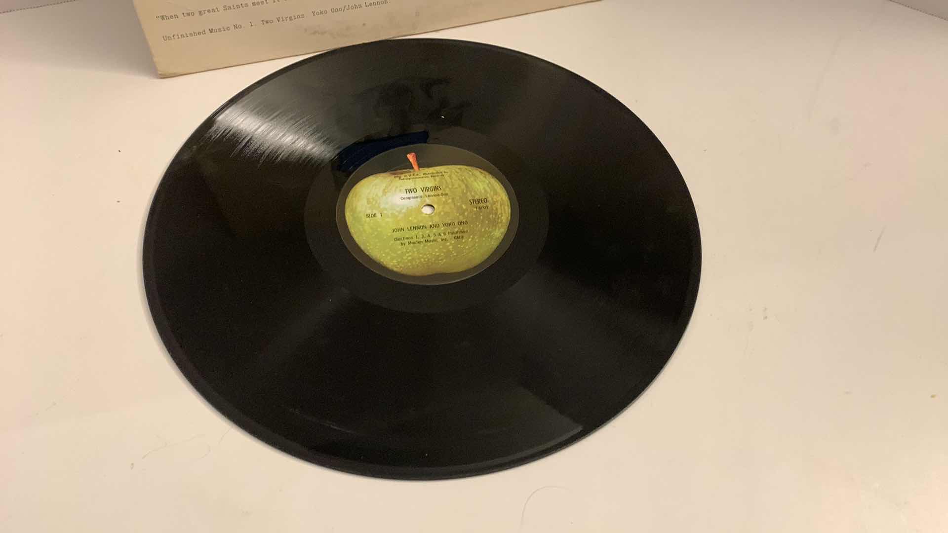 Photo 1 of JOHN LENNON AND YOKO ONO “TWO VIRGINS” RECORD ALBUM