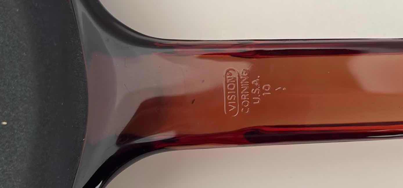 Photo 1 of (2)PCS CORNING VISION AMBER 10” AND 4” SKILLET