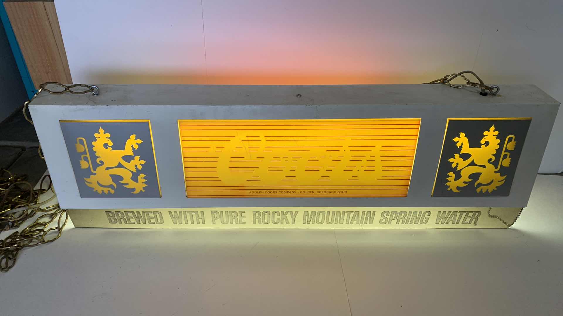 Photo 1 of VINTAGE COORS BEER OVER BILLARD OR POOL TABLE LIGHT