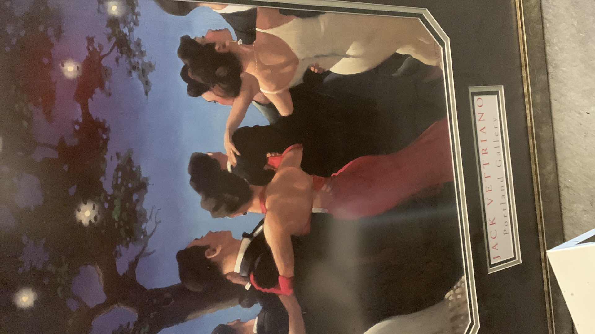 Photo 1 of JACK VETTRIANO “WALTZERS” FRAMED PRINT 27” X 35”