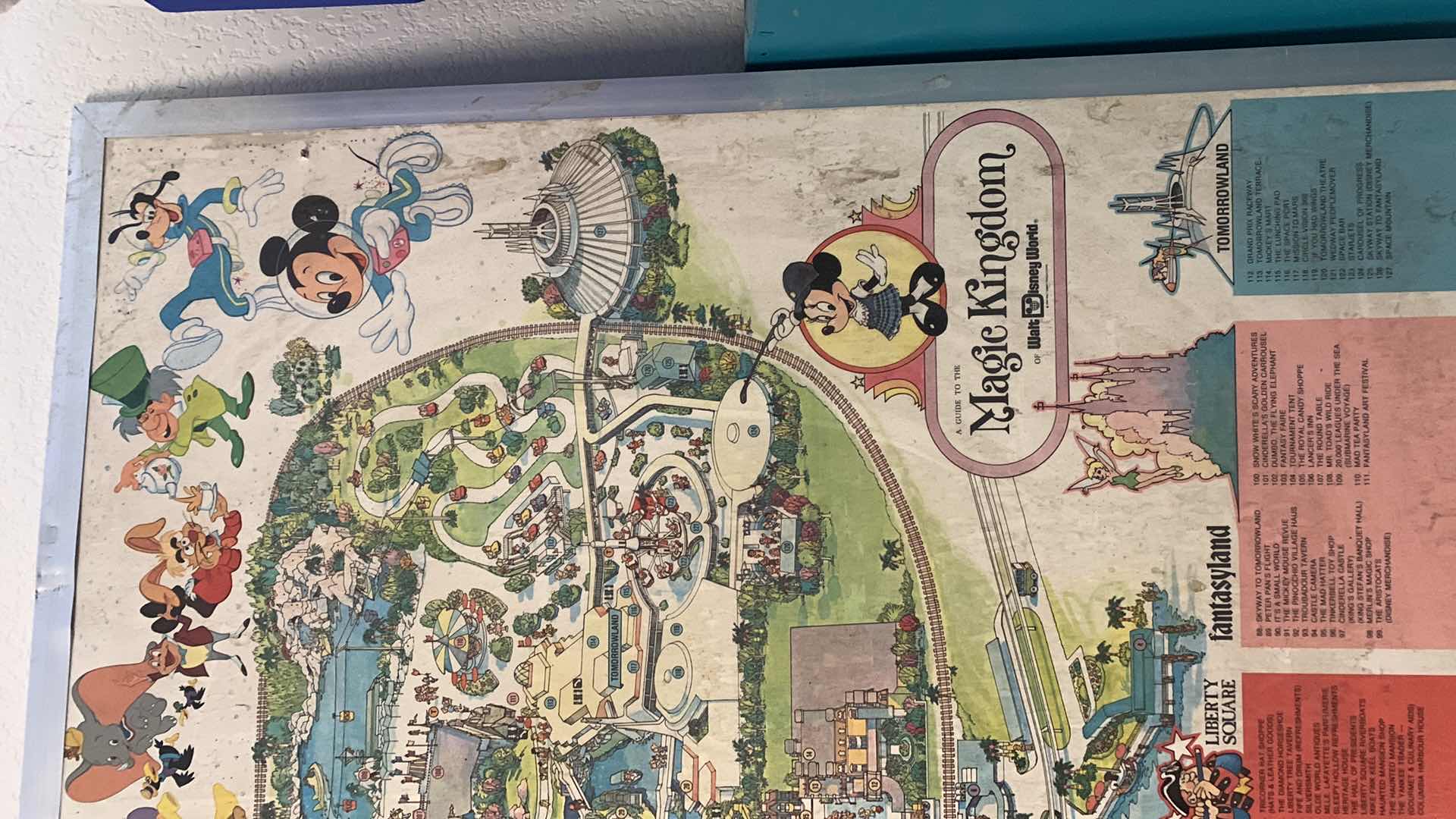 Photo 5 of ORIGINAL 1979 MAGIC KINGDOM OF WALT DISNEY WORLD PARK NAVIGATION MAP 38” X 31”