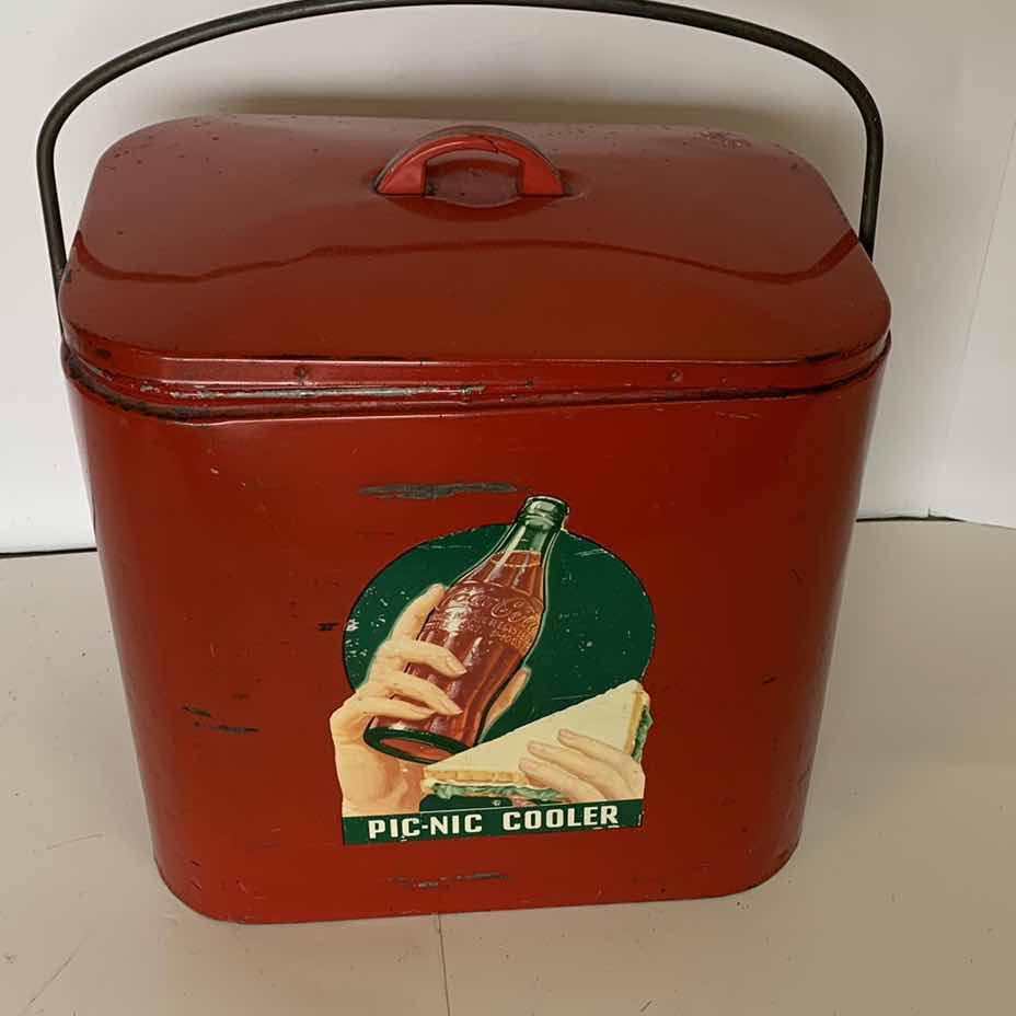 Photo 1 of VINTAGE COCA COLA PICNIC COOLER 13” X 9” H 12”