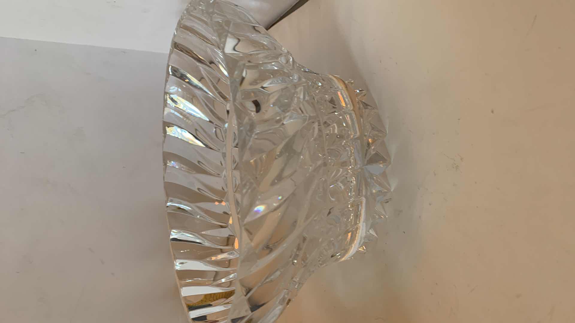 Photo 1 of MIKASA CRYSTAL BOWL 9” X 5” AND SIX WOODEN NAPKIN HOLDERS