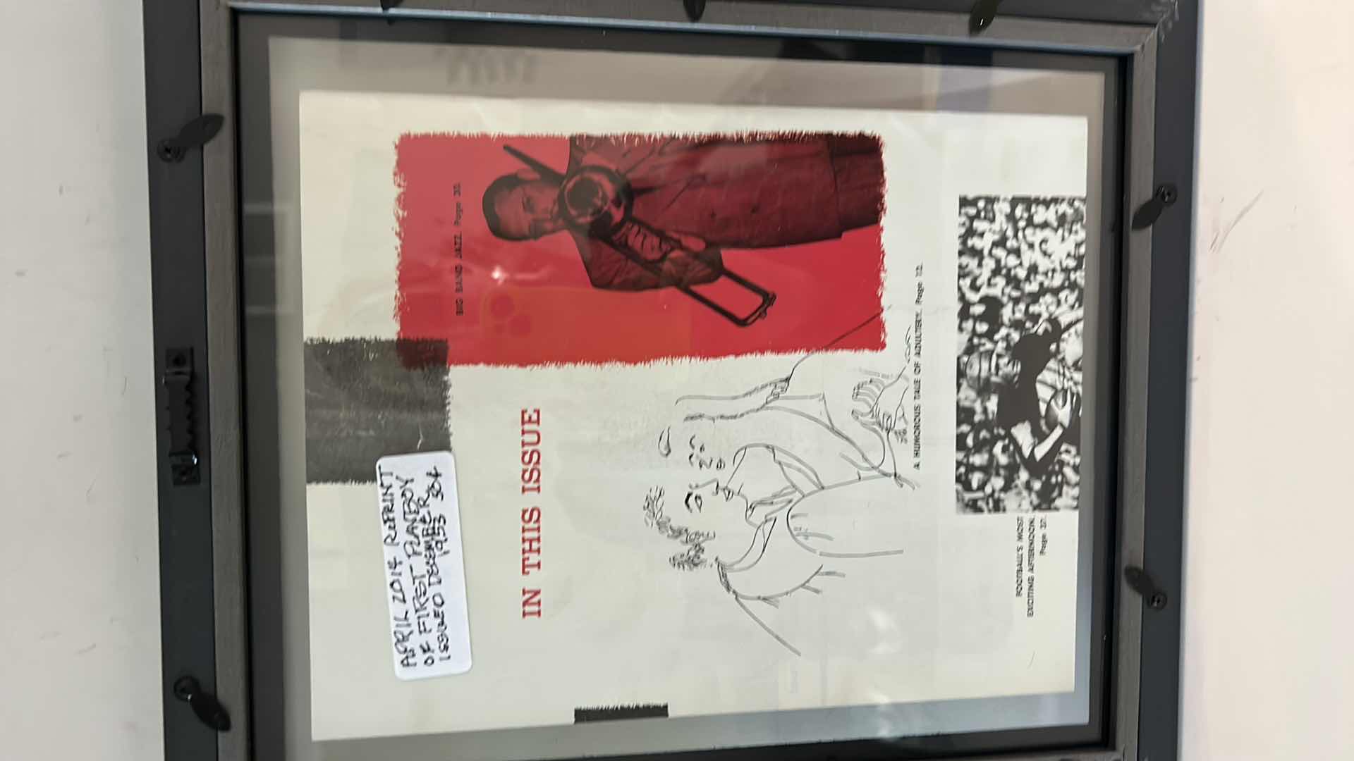 Photo 1 of 1955 ENVELOPE WITH MARILYN MONROE AND HUGH HEFNER SIGNATURES AND 1953 PLAYBOY COVER OF MARILYN MONROE FRAMED 12.25” x 14.25”