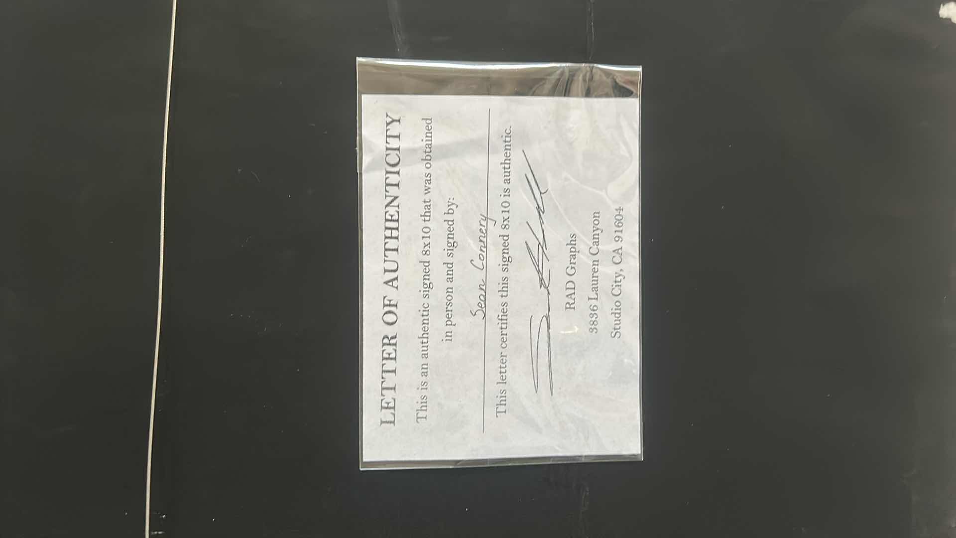 Photo 1 of AUTOGRAPHED CELEBRITY, JAMES BOND “SEAN CONNERY” PHOTO FRAMED 14.5” x 18”