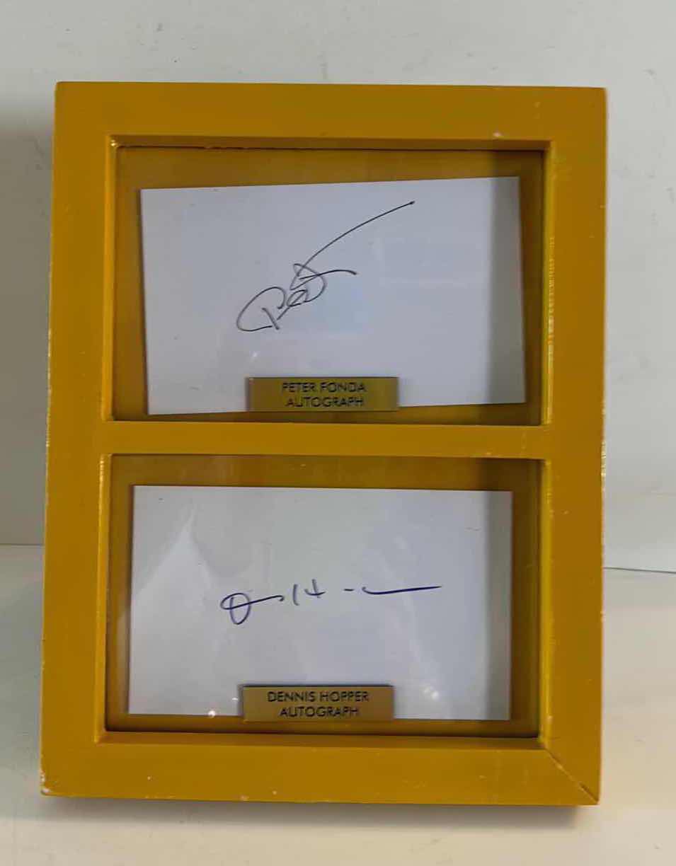 Photo 1 of CELEBRITY AUTOGRAPHS “PETER FONDA” AND “DENNIS” 
7” x 9”