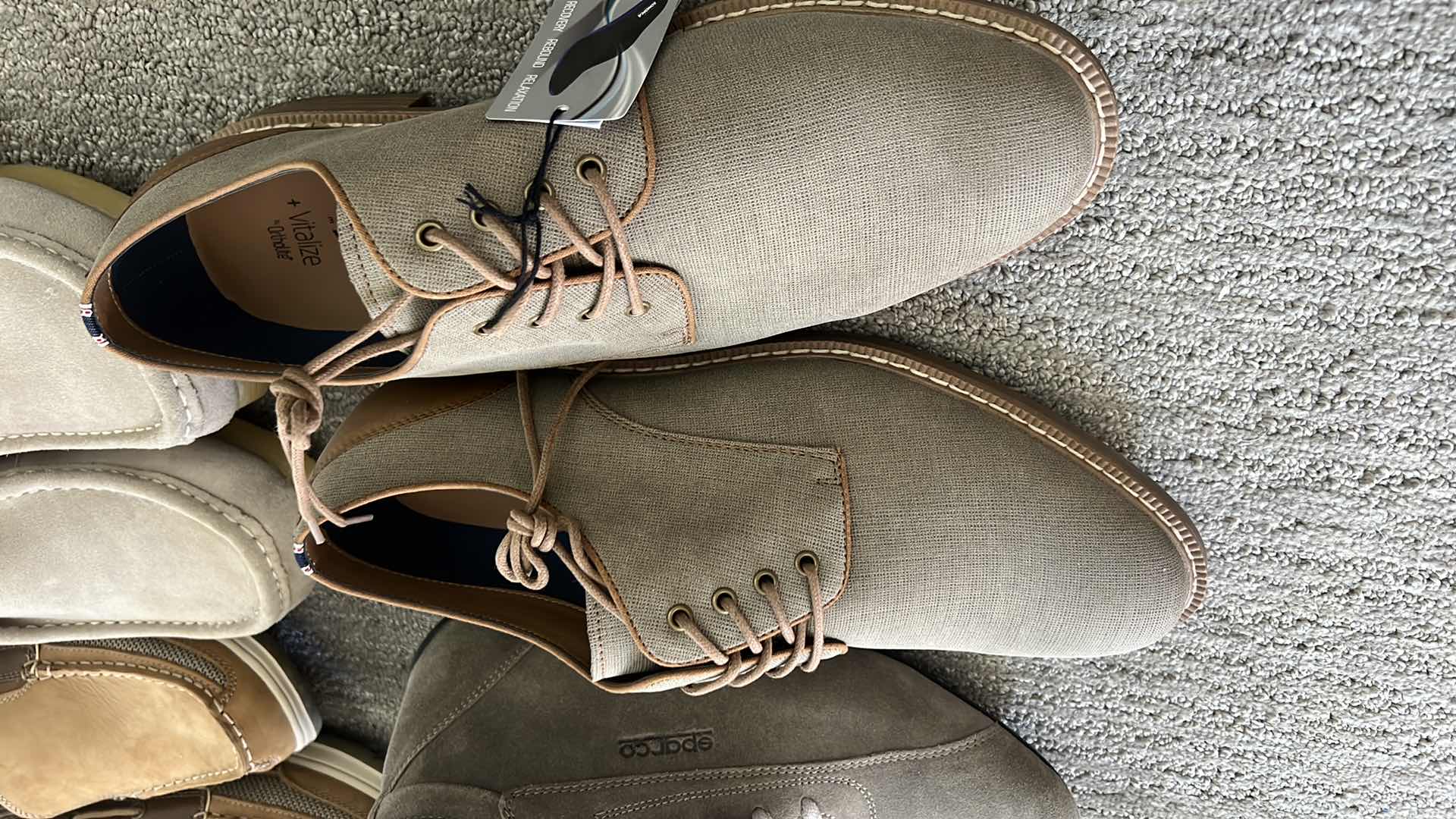 Photo 1 of 4 PAIRS - MEN’S TAN DRESS SHOES (SIZE 12)