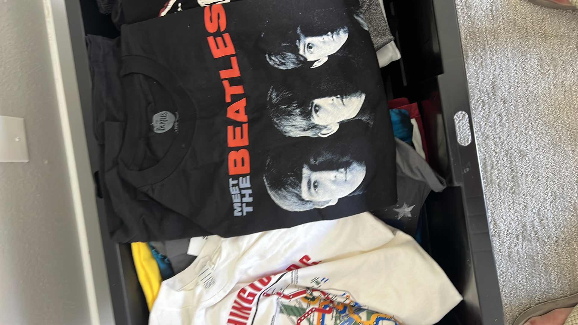 Photo 1 of 2 TOTES W MEN’S CLOTHES- VARIOUS T-SHIRTS & MORE (XL & XXL)   BLACK TOTE NOT INCLUDED