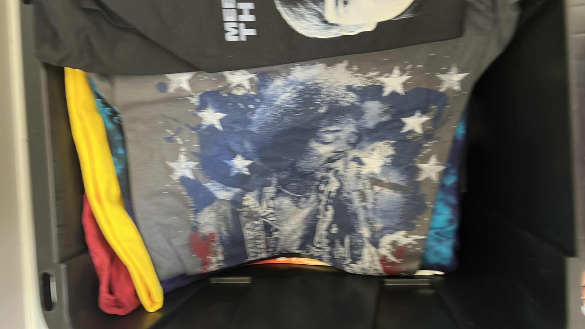 Photo 1 of 2 TOTES W MEN’S CLOTHES- VARIOUS T-SHIRTS & MORE (XL & XXL)   BLACK TOTE NOT INCLUDED