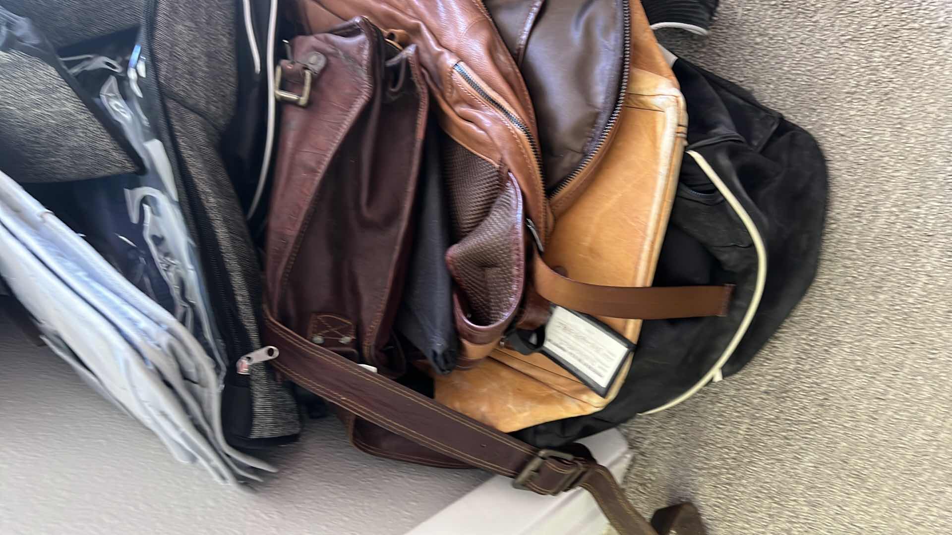 Photo 1 of ASSORTMENT OF LEATHER BAGS & STORAGE CONTAINERS