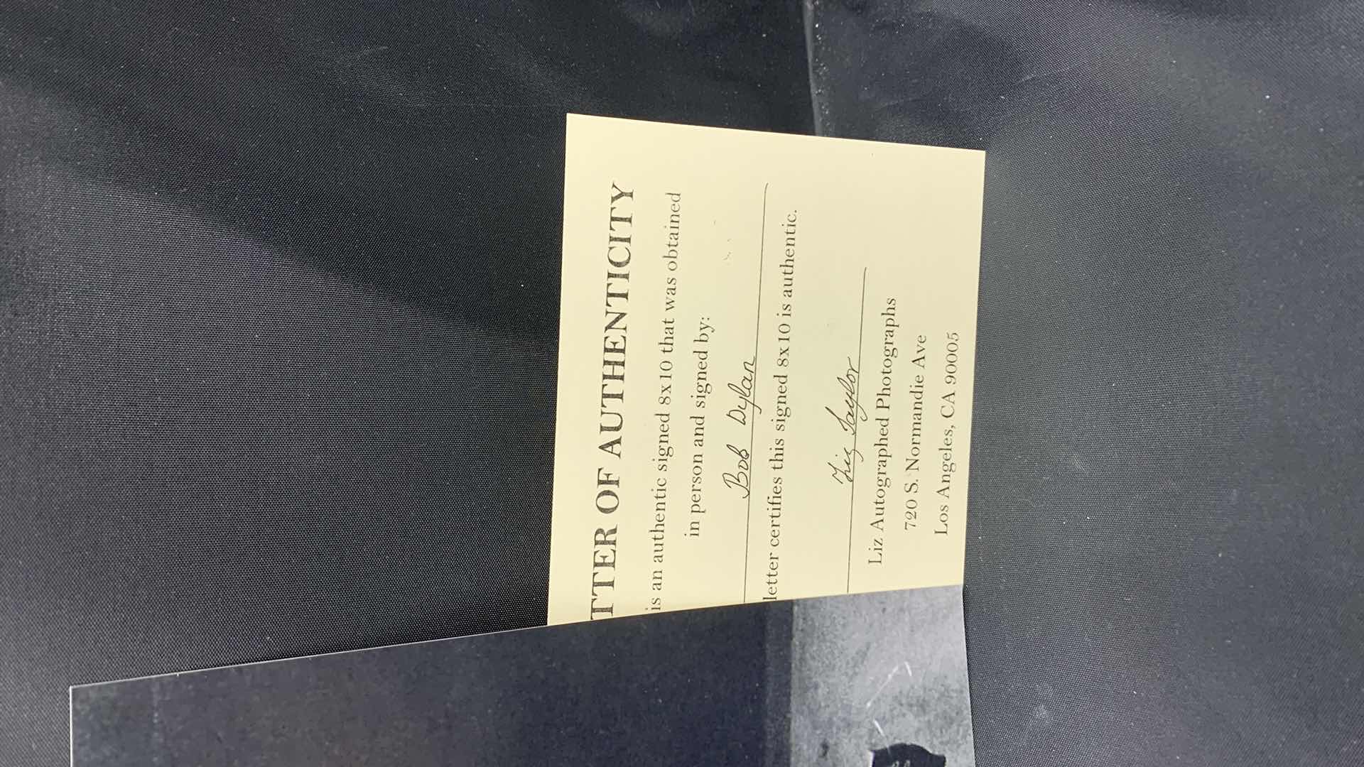 Photo 1 of BOB DYLAN - SIGNED AUTOGRAPHED PHOTO W LETTER OF AUTHENTICITY 8” X 10”