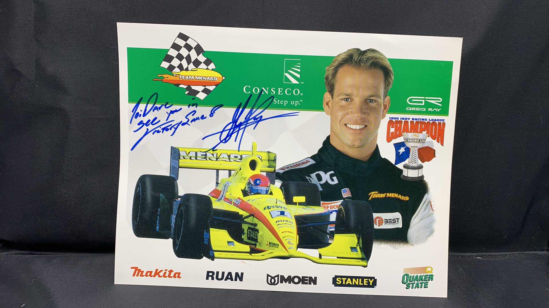 Photo 1 of GREG RAY TONY STEWART AUTOGRAPHED 8” X 10”