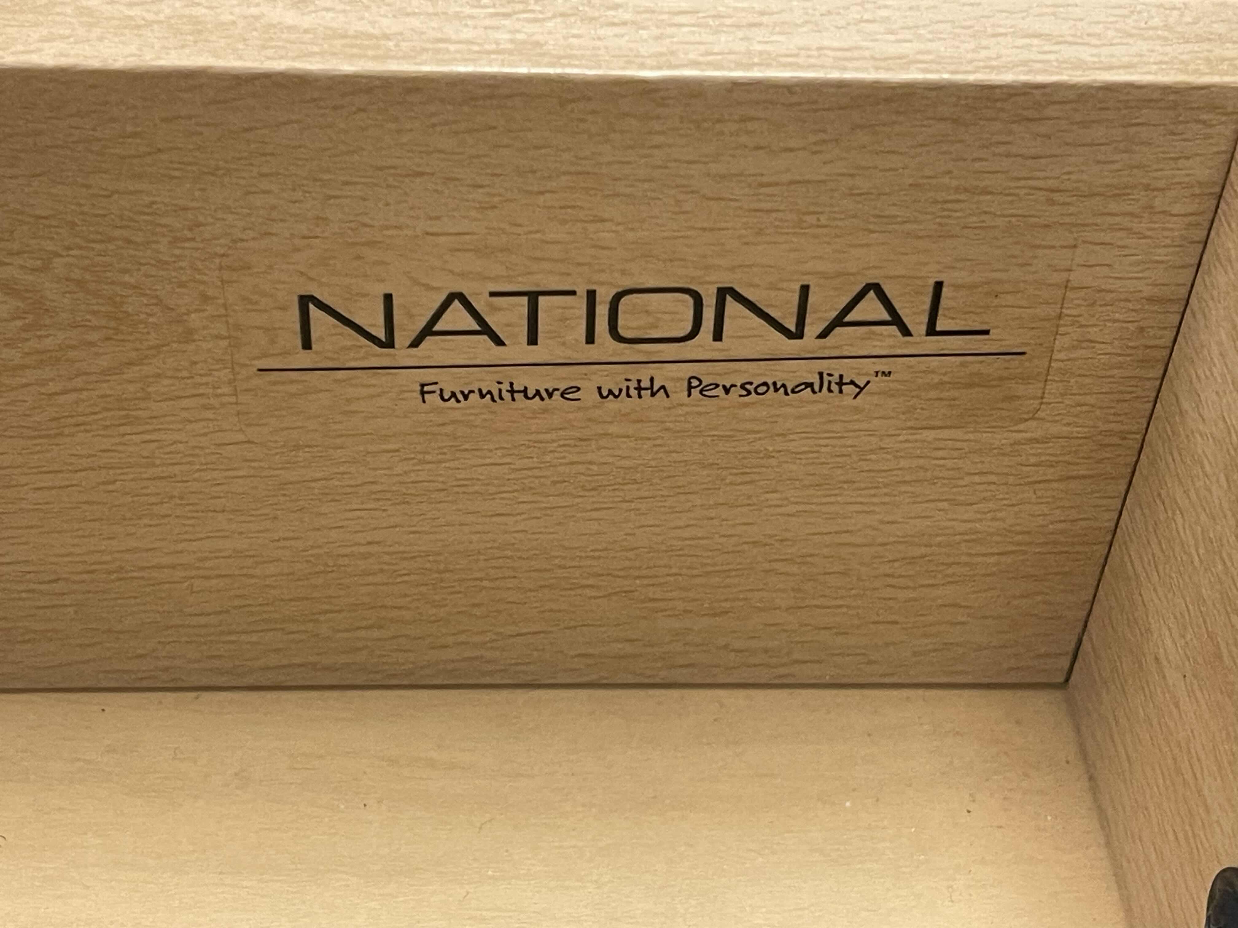 Photo 1 of NATIONAL WOODEN VENEER OFFICE U-DESK WITH DRAWERS DARK CHERRY 72” X 105” X 72” X H29”