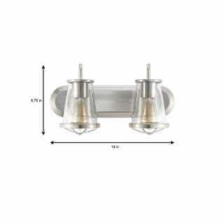 Photo 1 of HOME DECORATORS COLLECTION WEATHERED IRON FINISH & CLEAR SEEDED GLASS SHADES GEORGINA 2-LIGHT VANITY FIXTURE 1004 693 651