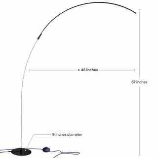 Photo 1 of BRIGHTECH THE SPARQ ARC 67” CLASSIC BLACK INDUSTRIAL 1-LIGHT LED FLOOR LAMP W BUILT-IN 3 WAY DIMMER FUNCTION