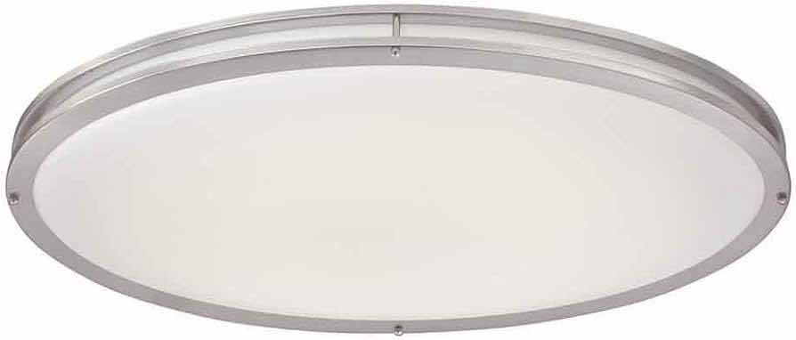 Photo 1 of HAMPTON BAY 32” BRUSHED NICKEL LED OVAL FLUSH MOUNT LIGHT