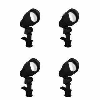 Photo 1 of HAMPTON BAY BLACK LOW VOLTAGE OUTDOOR LANDSCAPE LED FLOOD LIGHTS 4PACK IWH1501LS-6-4PK