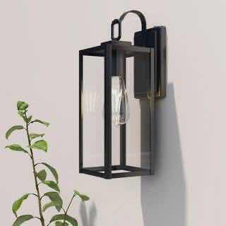 Photo 1 of PIA RICCO MATTE BLACK DUSK TO DAWN SENSOR OUTDOOR LANTERN WALL SCONE