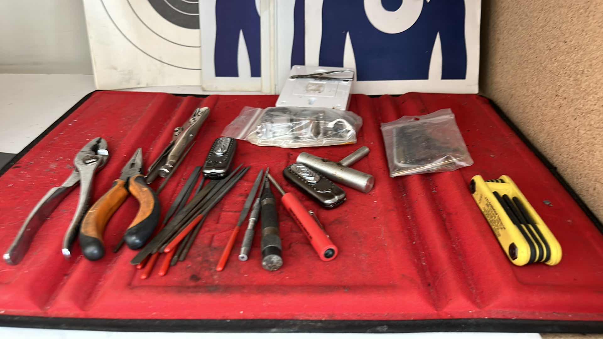 Photo 1 of GUN CLEANING MAT, TARGETS AND TOOLS