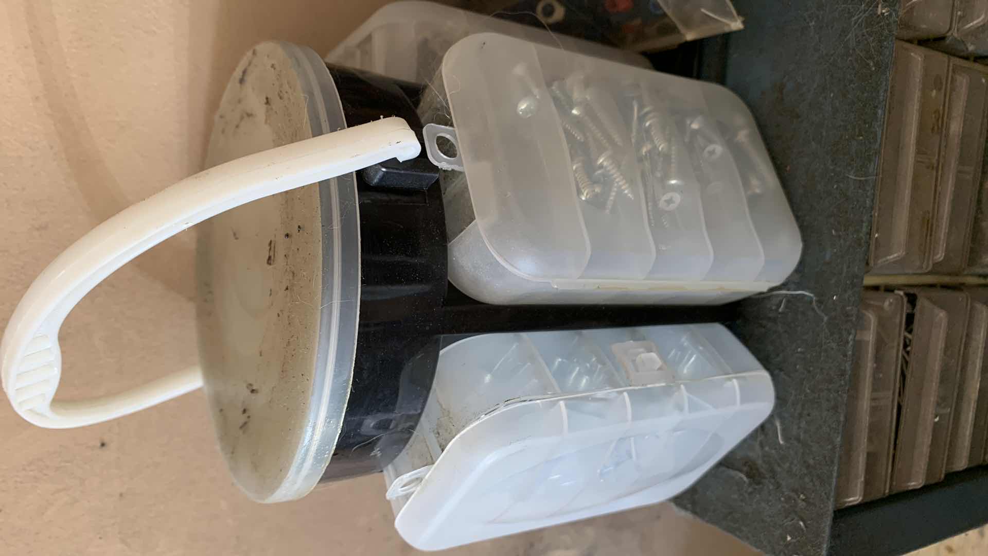 Photo 1 of CONTAINERS OF ASSORTED SCREWS AND CONNECTORS