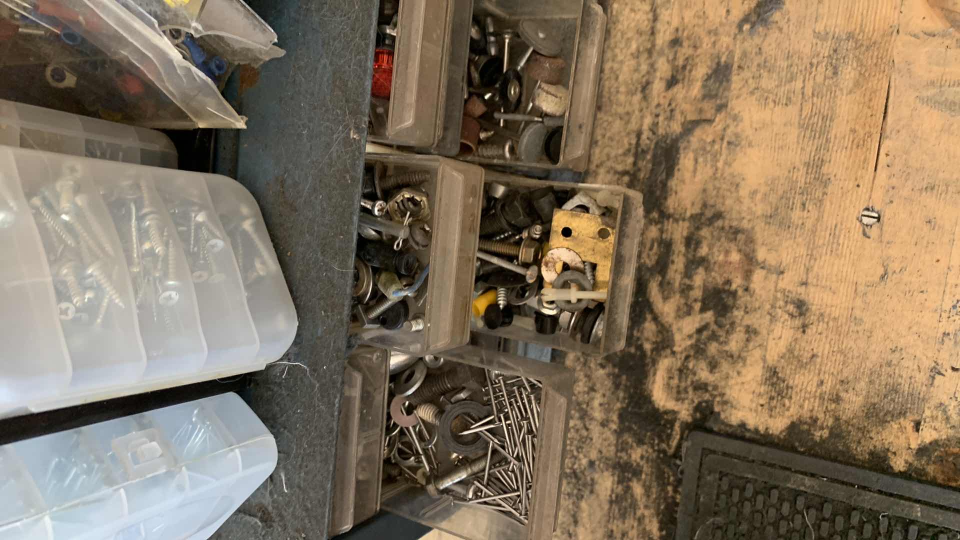Photo 1 of CONTAINERS OF ASSORTED SCREWS AND CONNECTORS