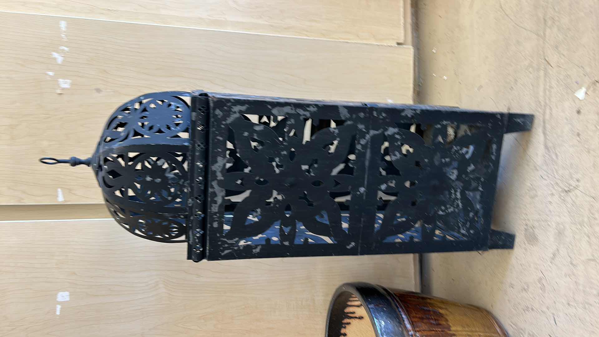 Photo 1 of FOUR OUTDOOR DECOR - CERAMIC POTTERY AND LANTERN 11“ x 11“ x 34”